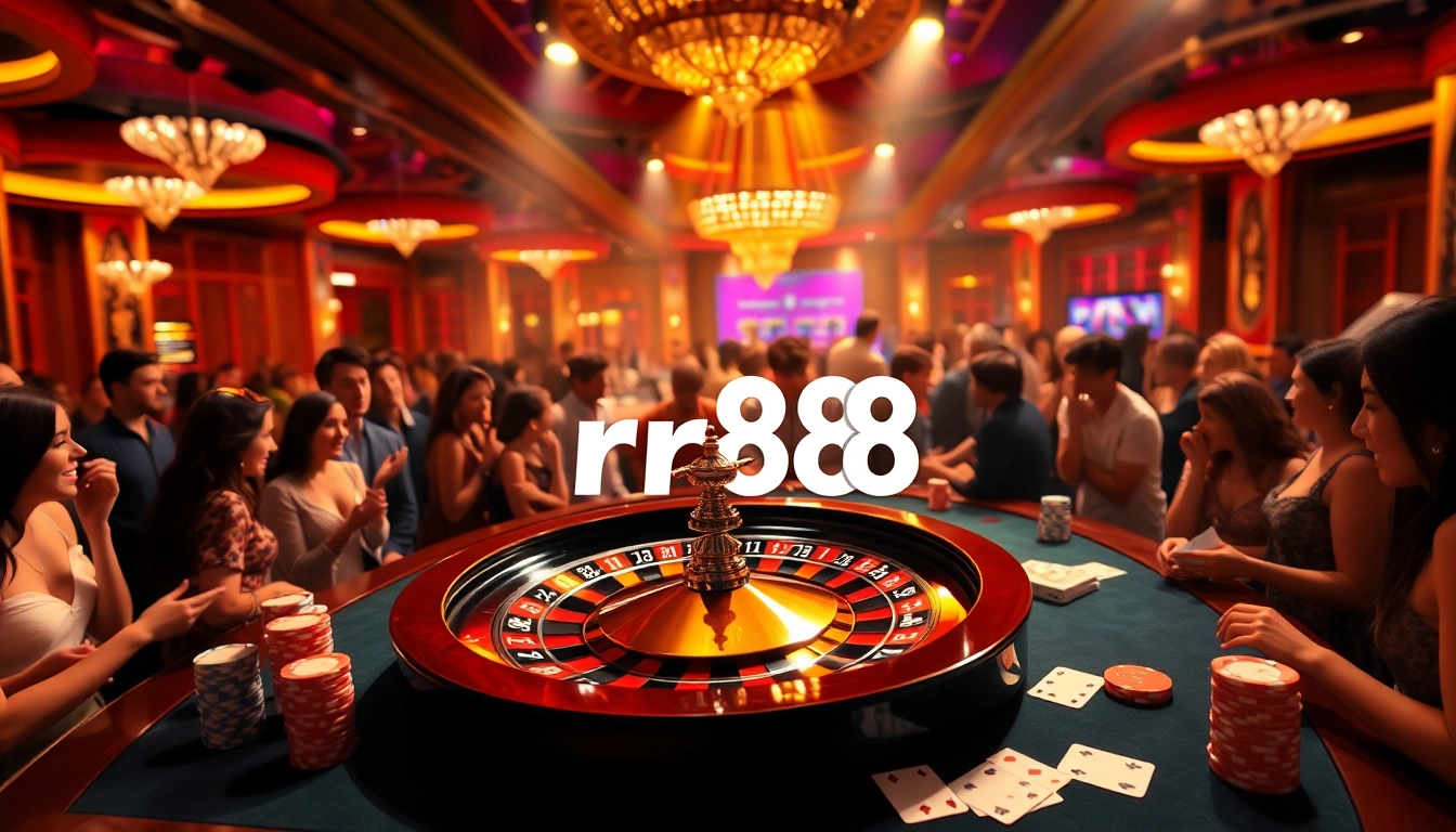 Engage in exhilarating gameplay at rr88's vibrant roulette table full of colorful chips and excitement.