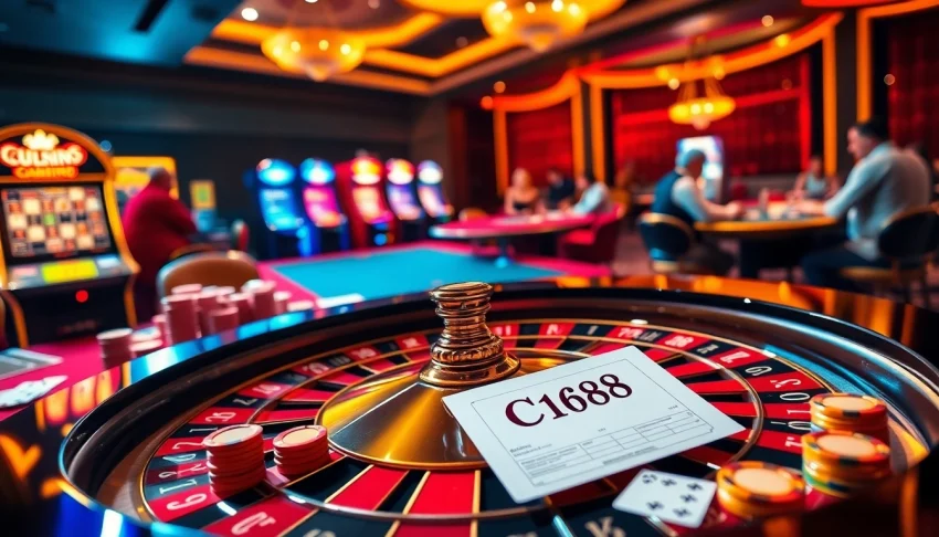 Casino action with players at a roulette table featuring "C168" betting slip on display.