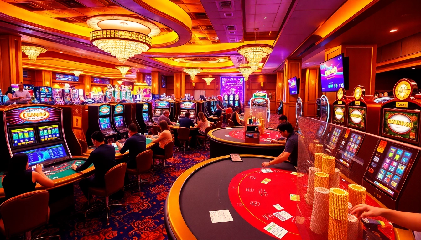 Experience the thrill of gambling with Luongsontv at an exciting casino, featuring players, tables, and winning moments.