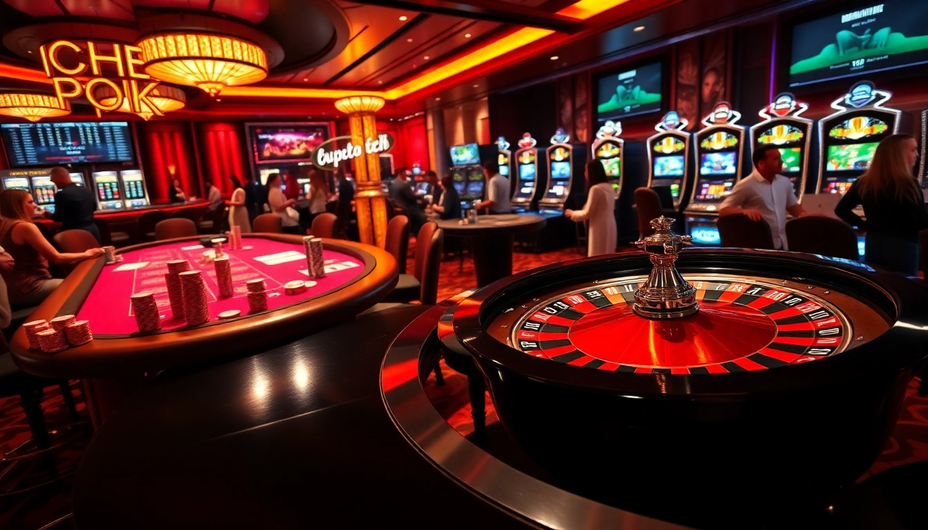 Experience the excitement at https://uu88i.tech/ with players enjoying roulette and poker at a luxurious casino.