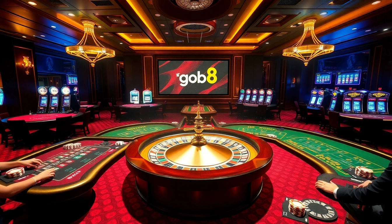 Experience the ultimate game night at trang chủ go8 with luxurious casino tables and a lively atmosphere.