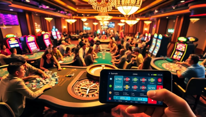 Experience the excitement of gambling with 88aa mobi showcased in a vibrant casino setting filled with thrilling games and engaged players.