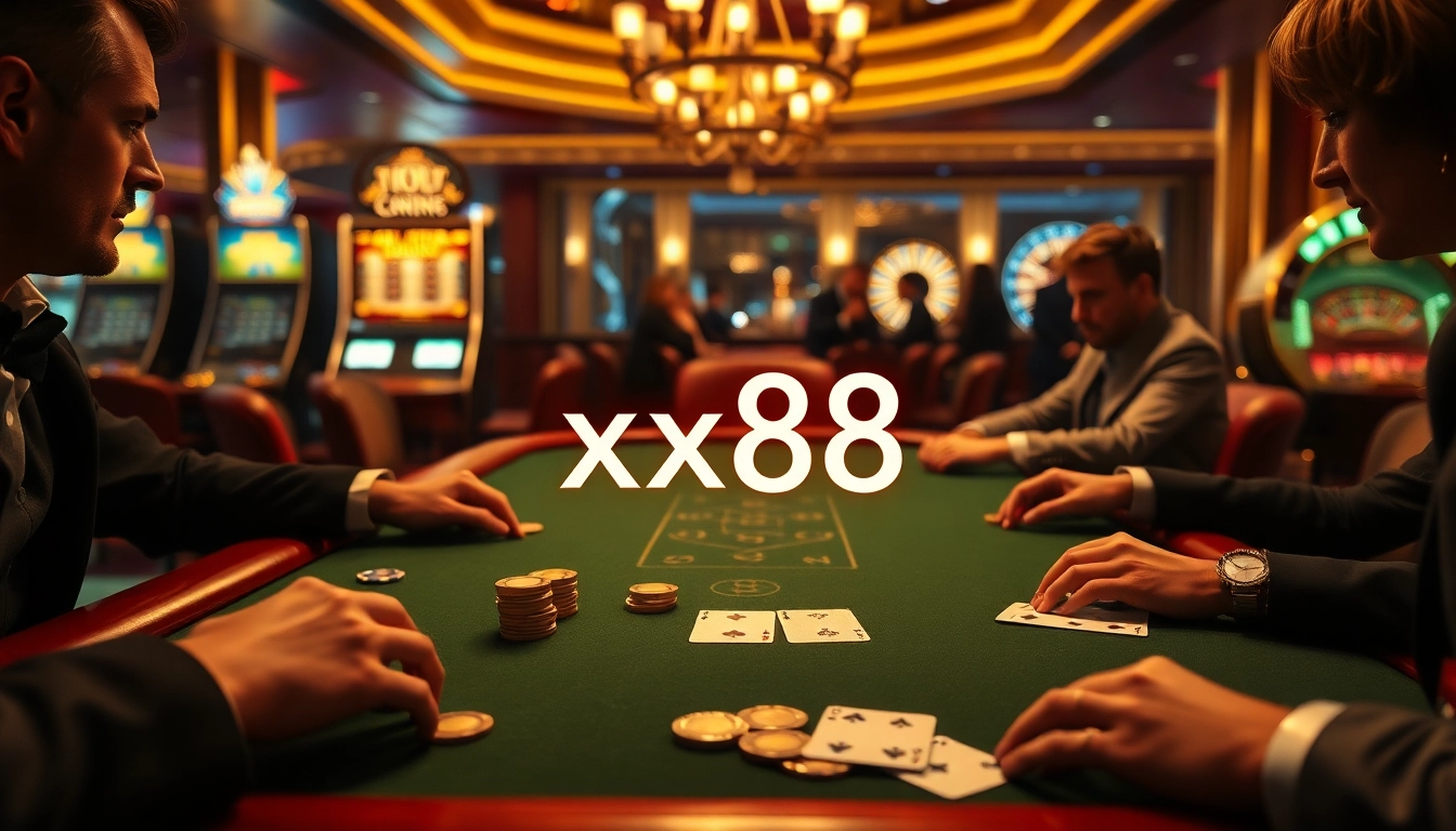 Experience the thrill of xx88 at a captivating poker game with luxury chips and cards.